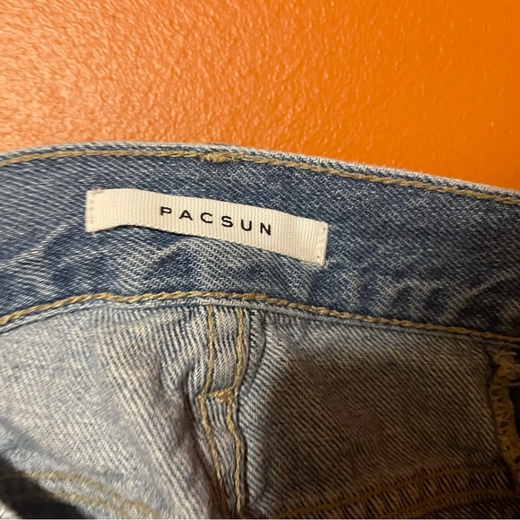 PacSun Jeans High Rise Straight Leg Button Fly 2 Tone - Picture 4 of 4